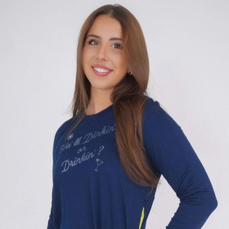 Dink or Drink Pickleball Long Sleeve Performance Top with Cooling Mesh