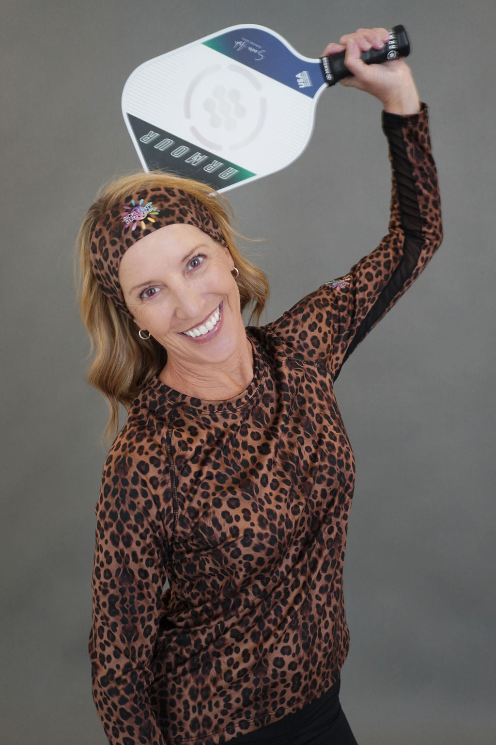 Leopard Long Sleeve Top with Cooling Mesh