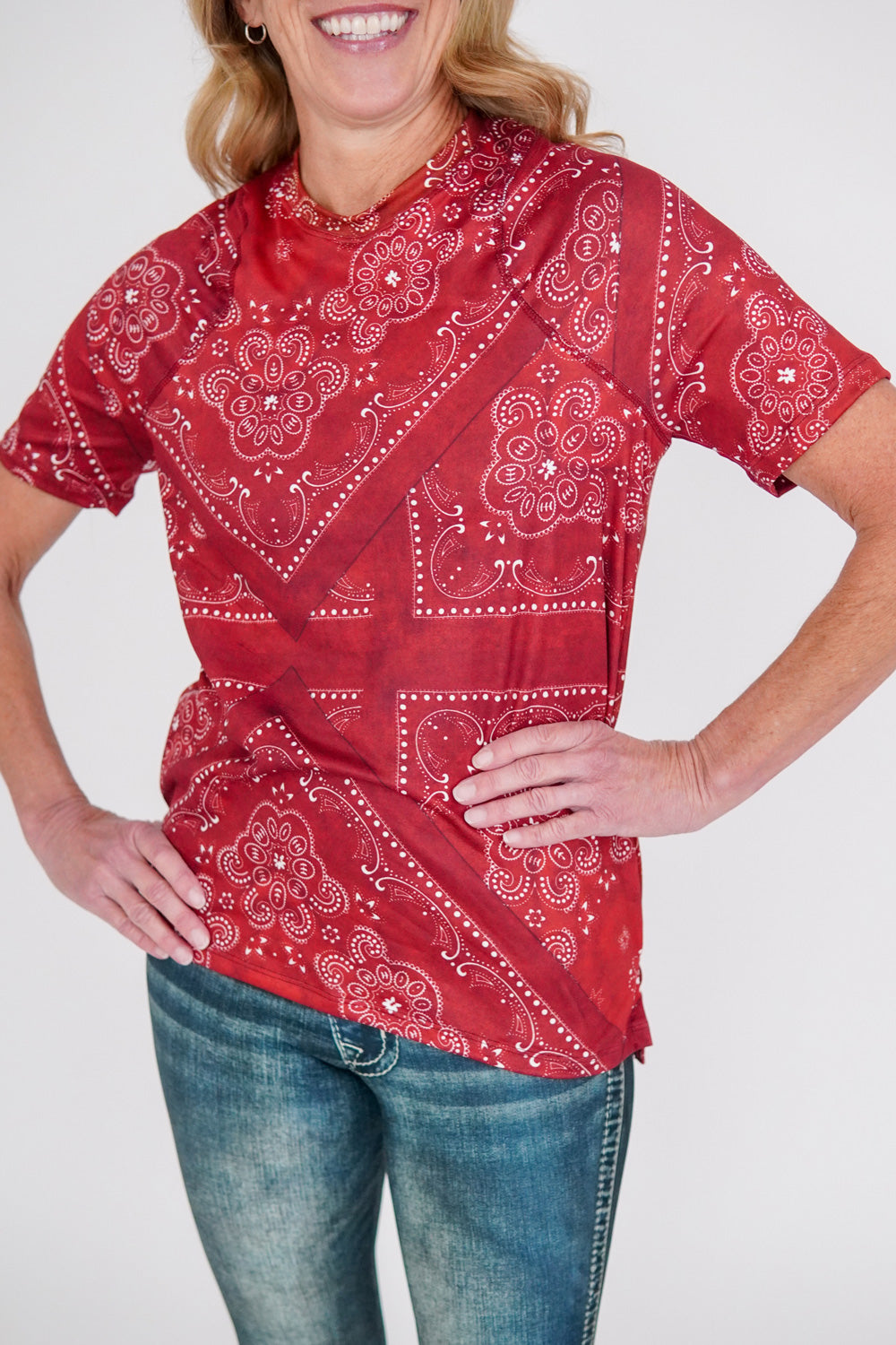 Ladies Short Sleeve Print Shirt